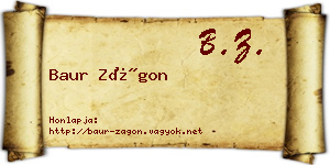 Baur Zágon névjegykártya